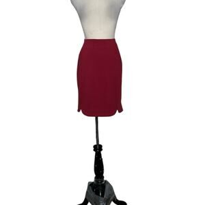 Lauren Conrad red textured pencil skirt size 2